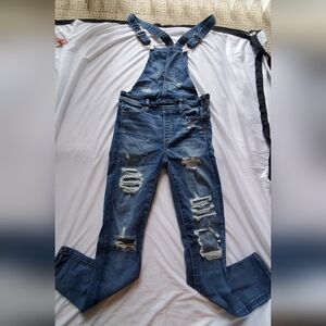 American Eagle Distressed Super Stretch Jegging Overall Womens Size 4 Short.